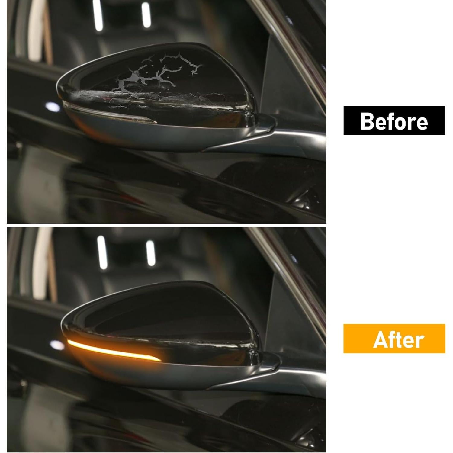 Tapas de Espejo Abodvu para Honda Accord 2018-2022, Negro Brillante, 1 Par