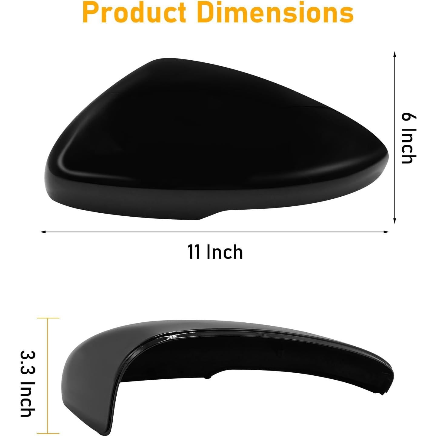 Tapas de Espejo Abodvu para Honda Accord 2018-2022, Negro Brillante, 1 Par