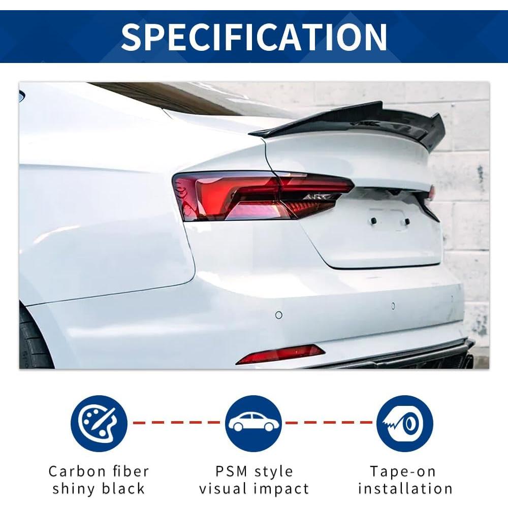 Spoiler Trasero de Fibra de Carbono XPHAZZ para Audi A5 S5 RS5 2017-2024