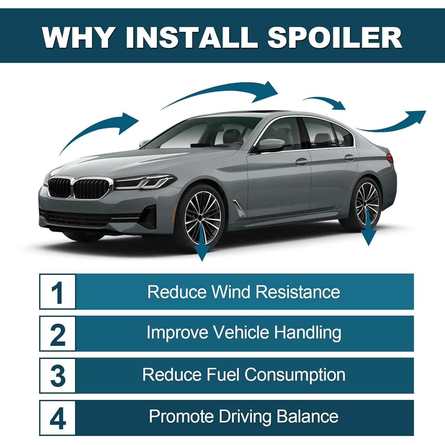 Alerón Trasero Negro Brillante Fancemot para BMW Serie 5 G30/M5 F90 2017-2023