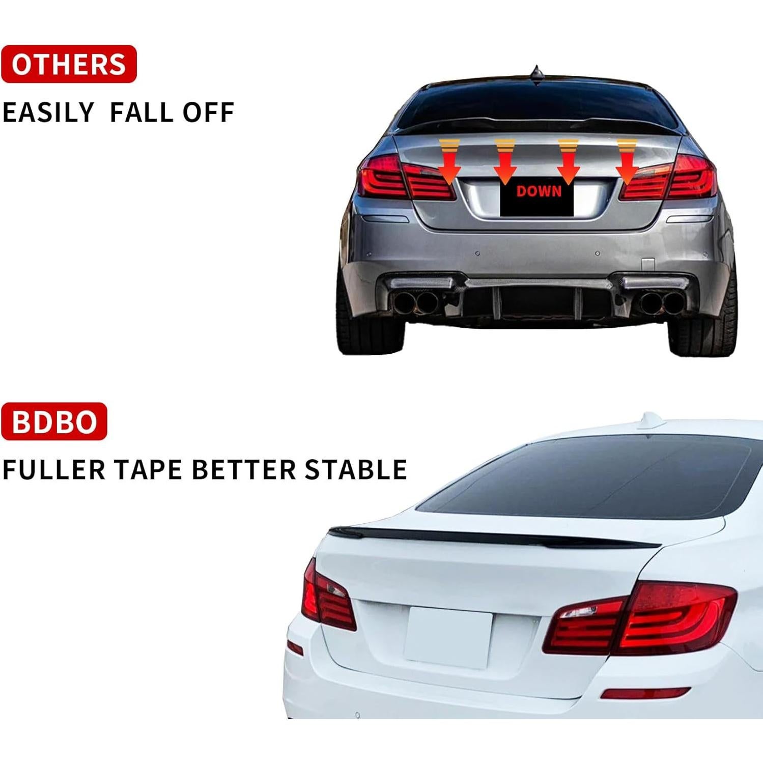 Alerón Trasero BDBO para BMW Serie 5 F10 2011-2016 Negro Brillante