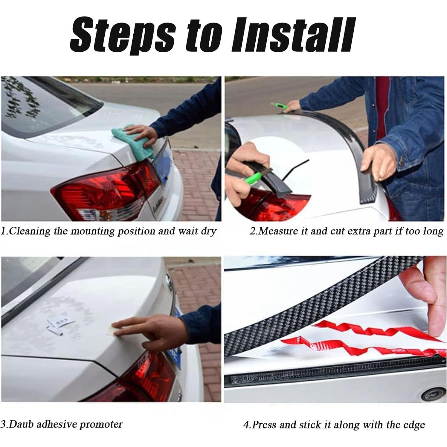 Spoiler Trasero Universal TuTuYa 1.5m Negro Brillante