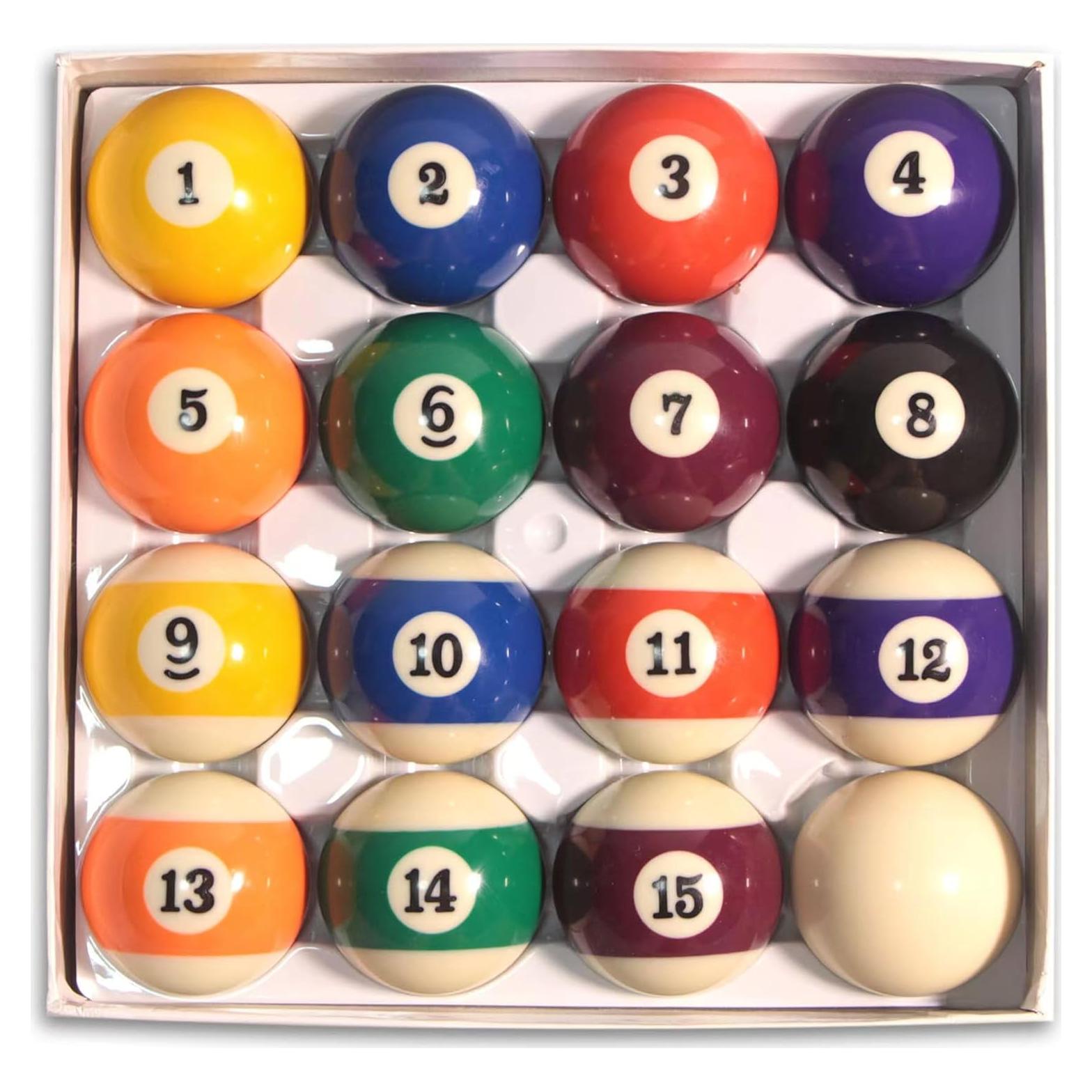 Juego de bolas de billar CUEMART 16 bolas resina 5.72 cm