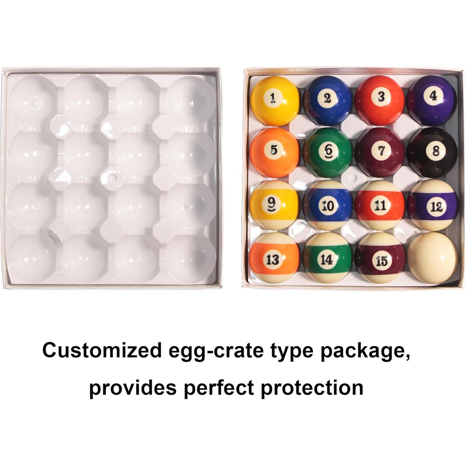 Juego de bolas de billar CUEMART 16 bolas resina 5.72 cm