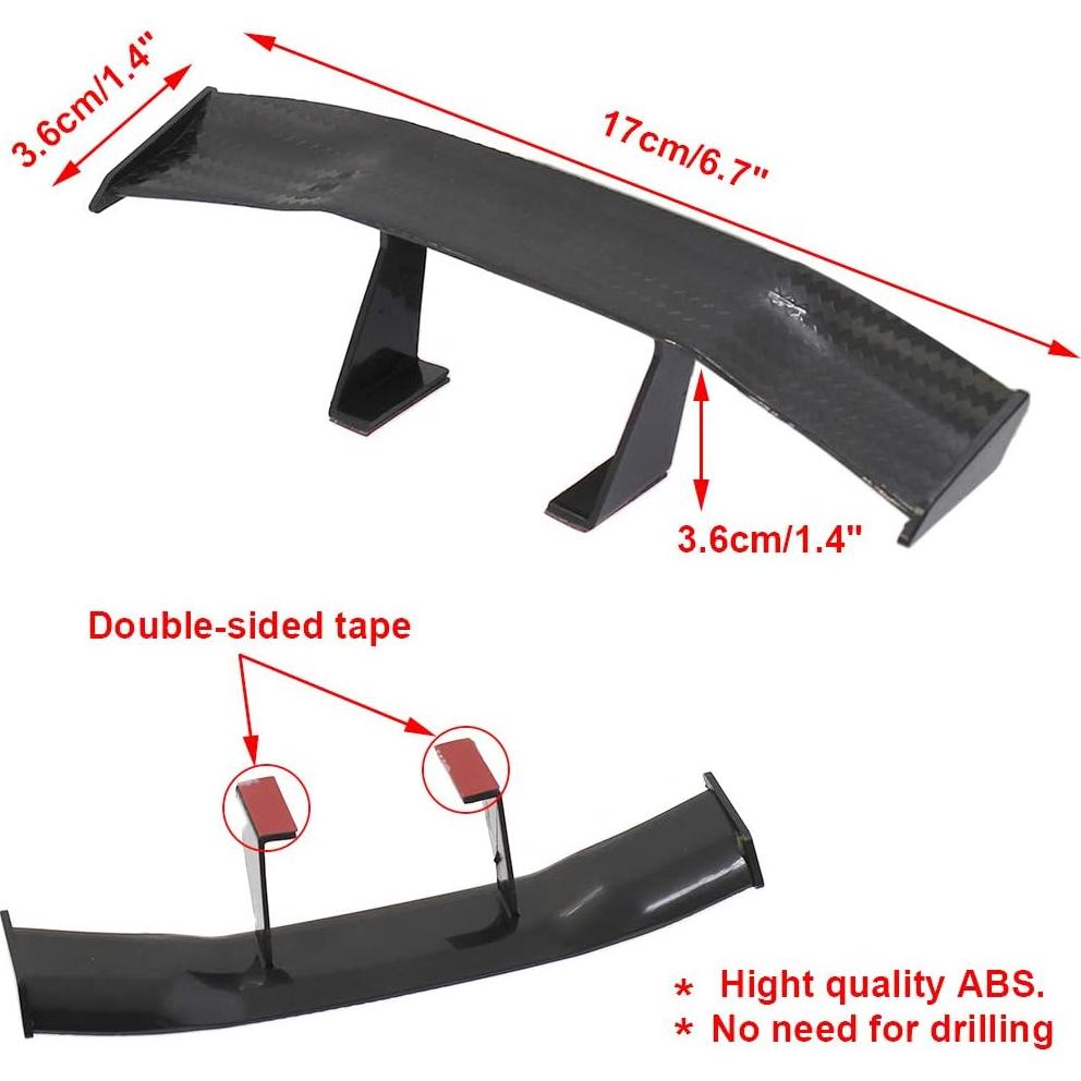 Alerón Mini Universal BokWin para Auto - Fibra de Carbono 17cm