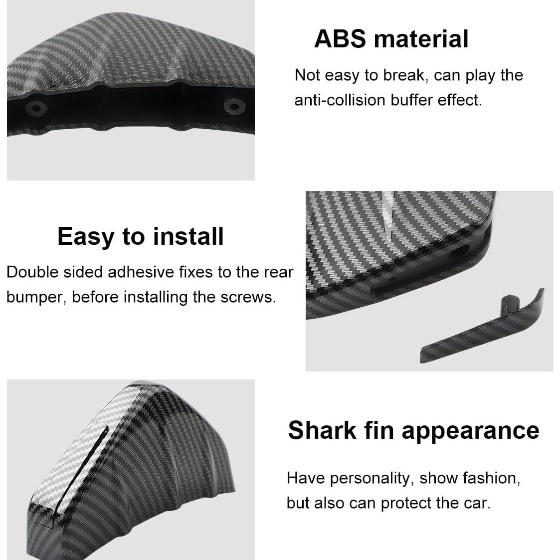 Difusor de Alerón Trasero Universal KVAEY Fibra de Carbono 4 PCS