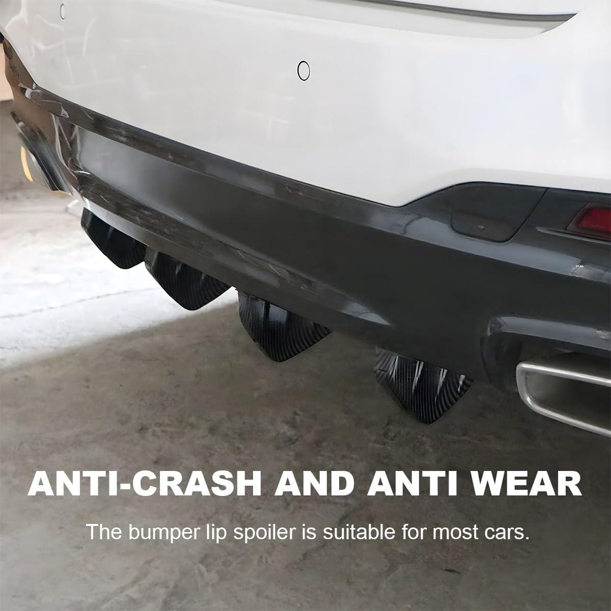 Difusor de Alerón Trasero Universal KVAEY Fibra de Carbono 4 PCS