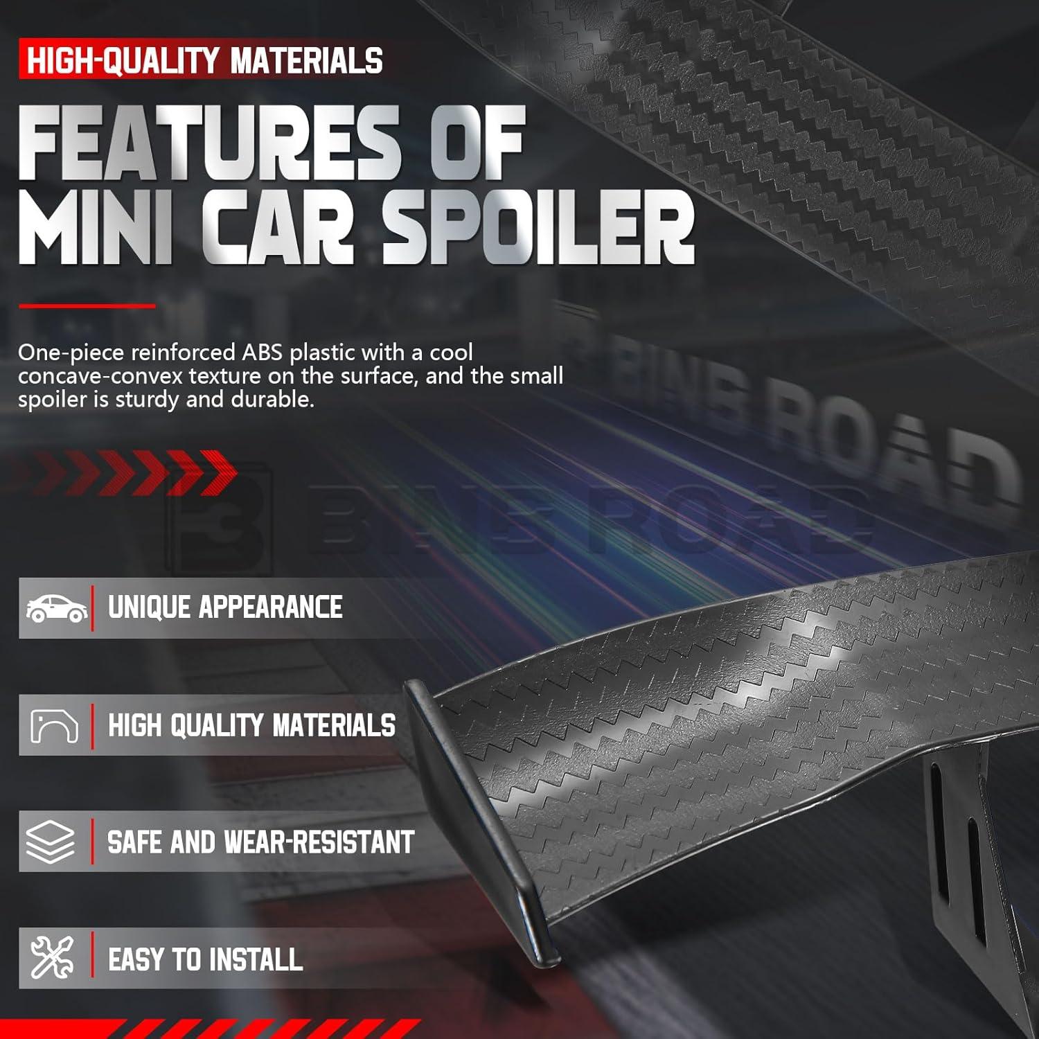 Alerón Mini Trasero Universal BINB ROAD 25.4 cm Fibra de Carbono