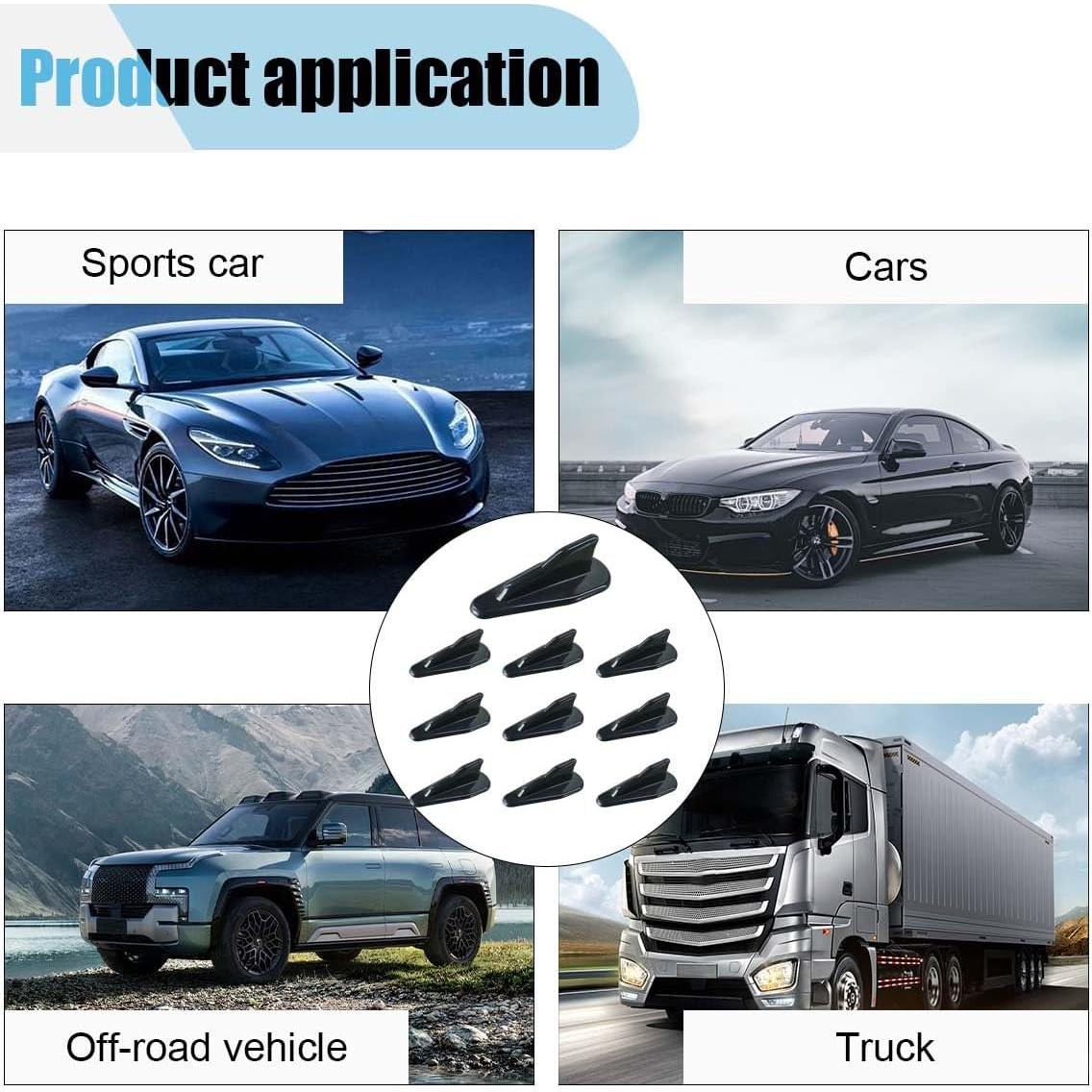 Kit de Spoiler Aleta de Tiburón LHDOS 10 Piezas Negro