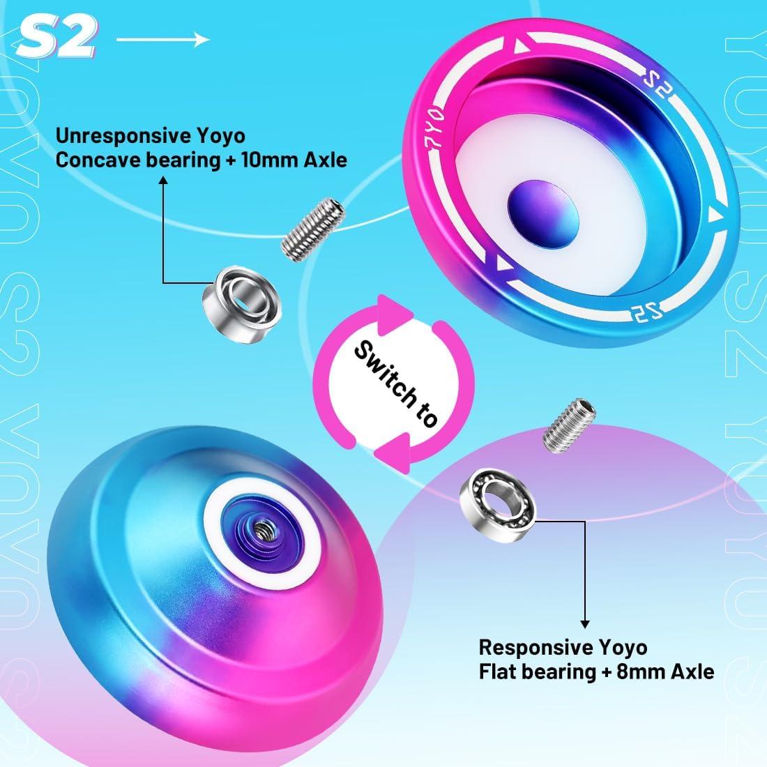 Yoyo Responsivo S2 - Yoyo para Niños y Adultos - Azul Rosa