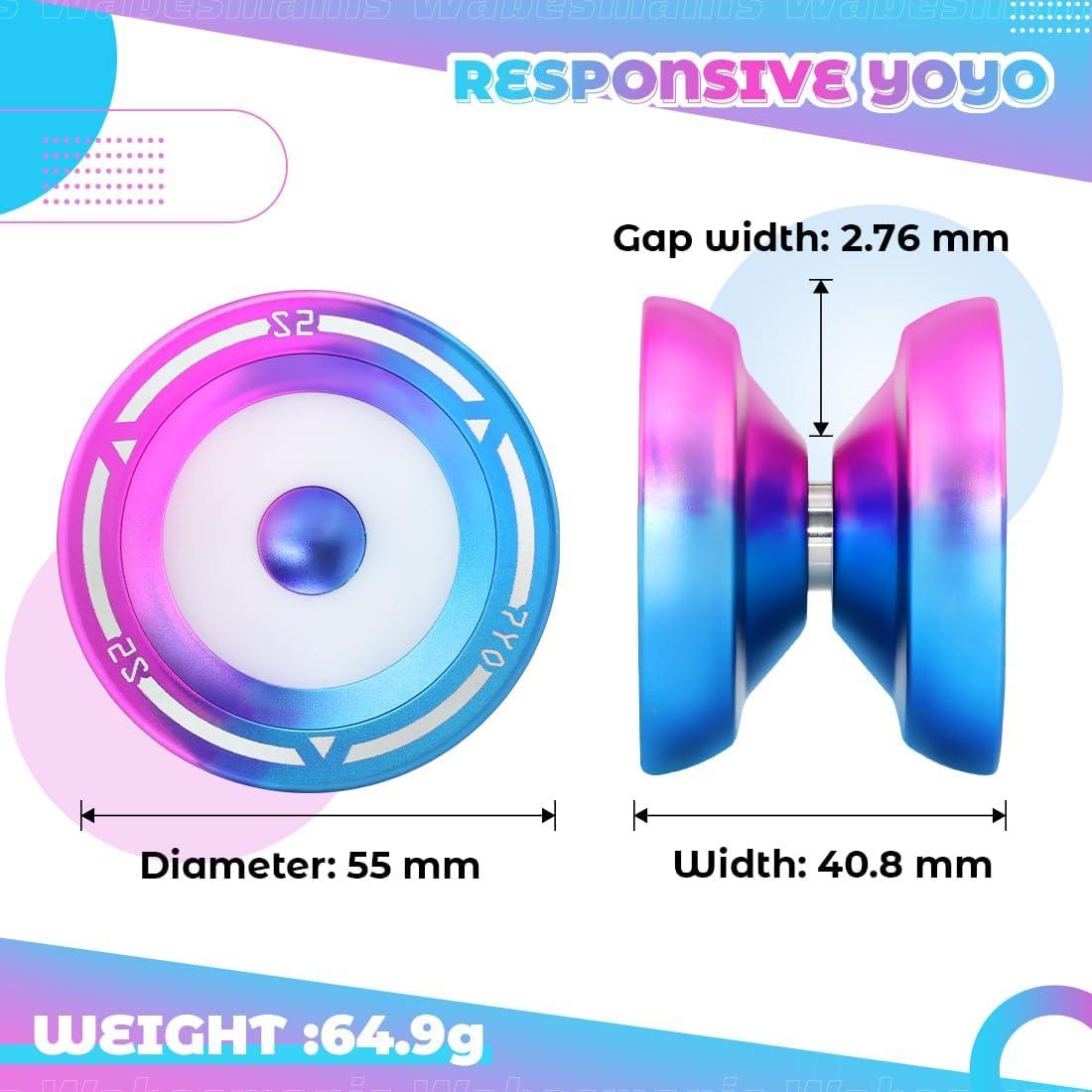 Yoyo Responsivo S2 - Yoyo para Niños y Adultos - Azul Rosa