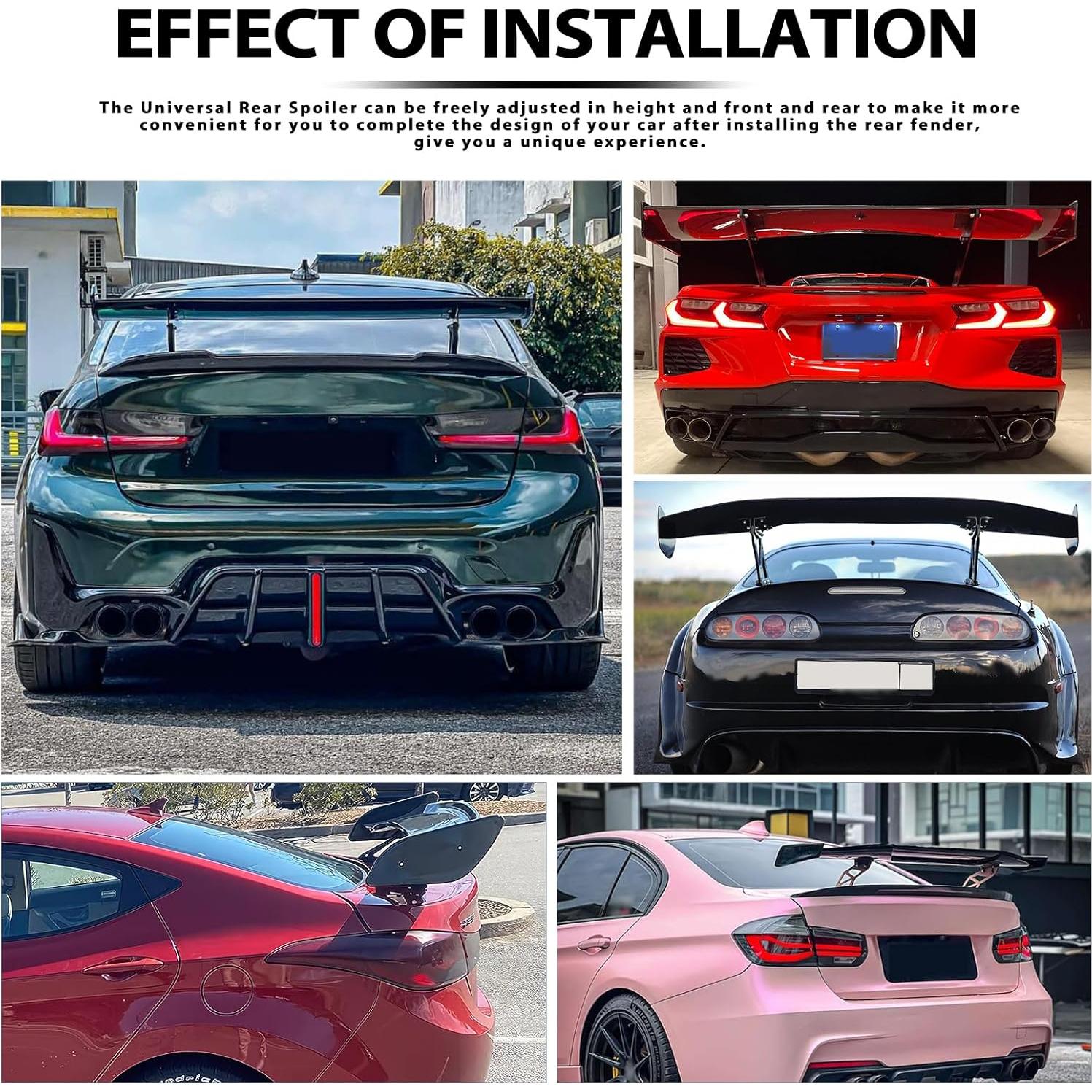 Alerón Trasero GT DEERMOTO 145 cm Negro Brillante Universal