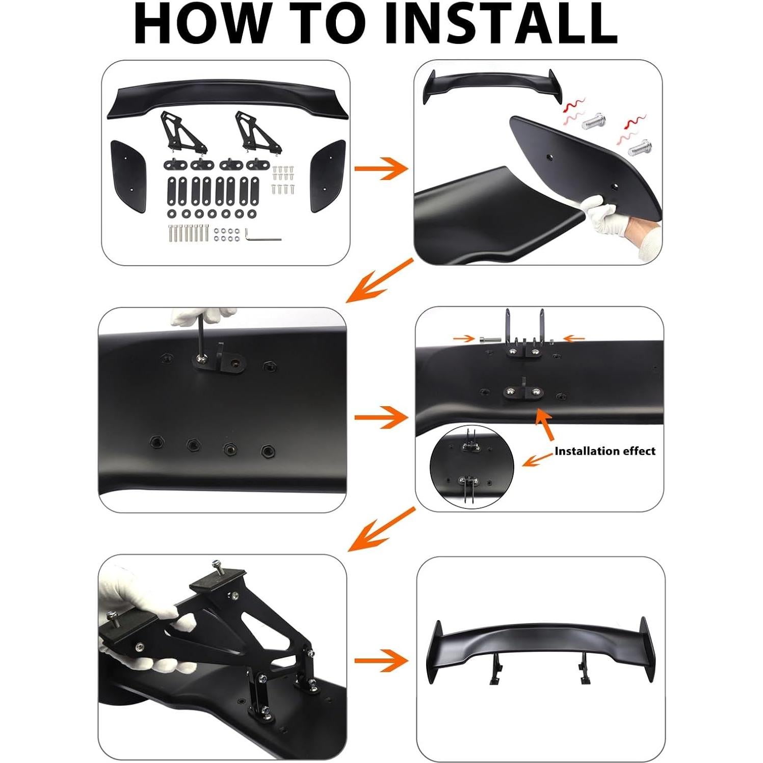 Alerón Trasero GT DEERMOTO 145 cm Negro Brillante Universal