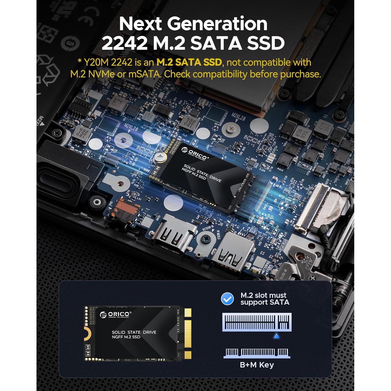 ORICO 128GB M.2 2242 SATA SSD Interno Rápido Y20M-2242