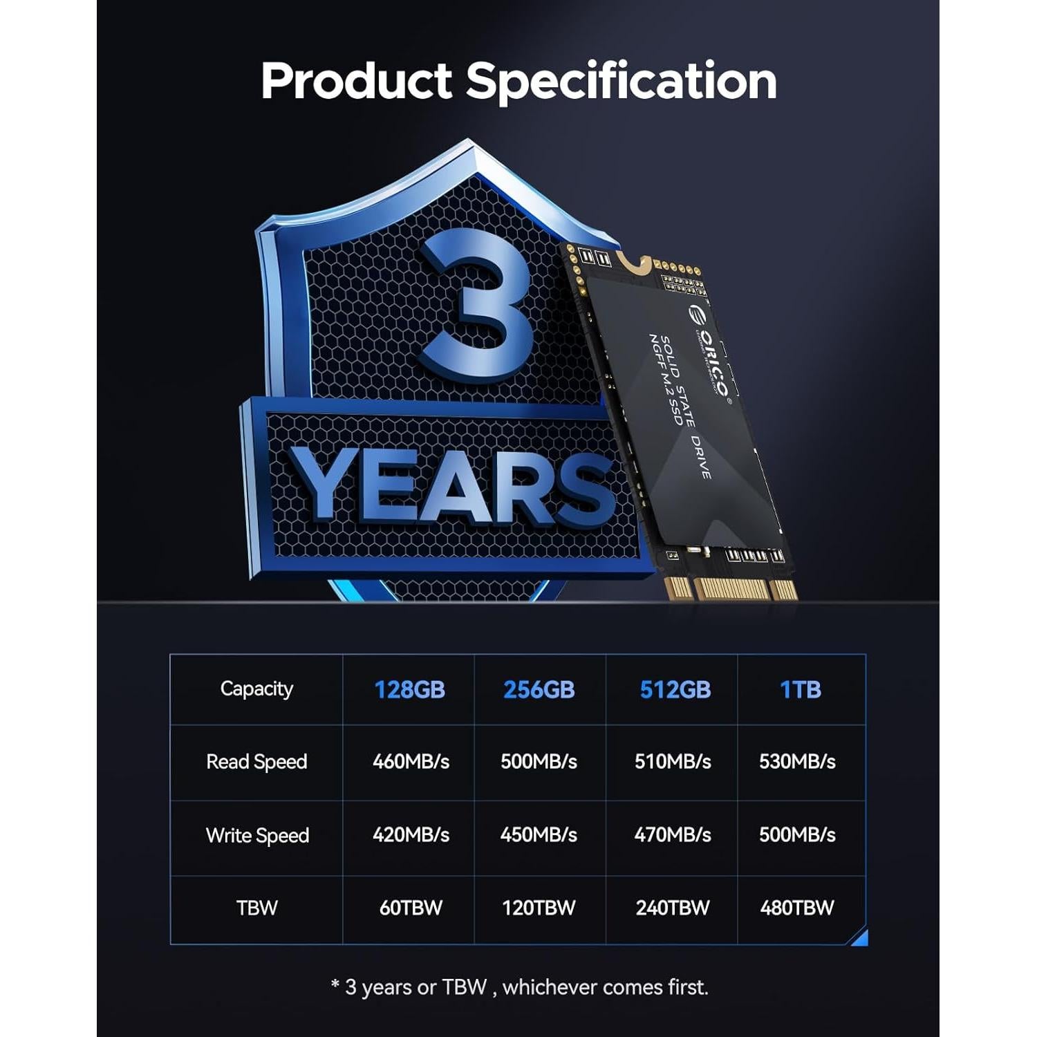 ORICO 128GB M.2 2242 SATA SSD Interno Rápido Y20M-2242