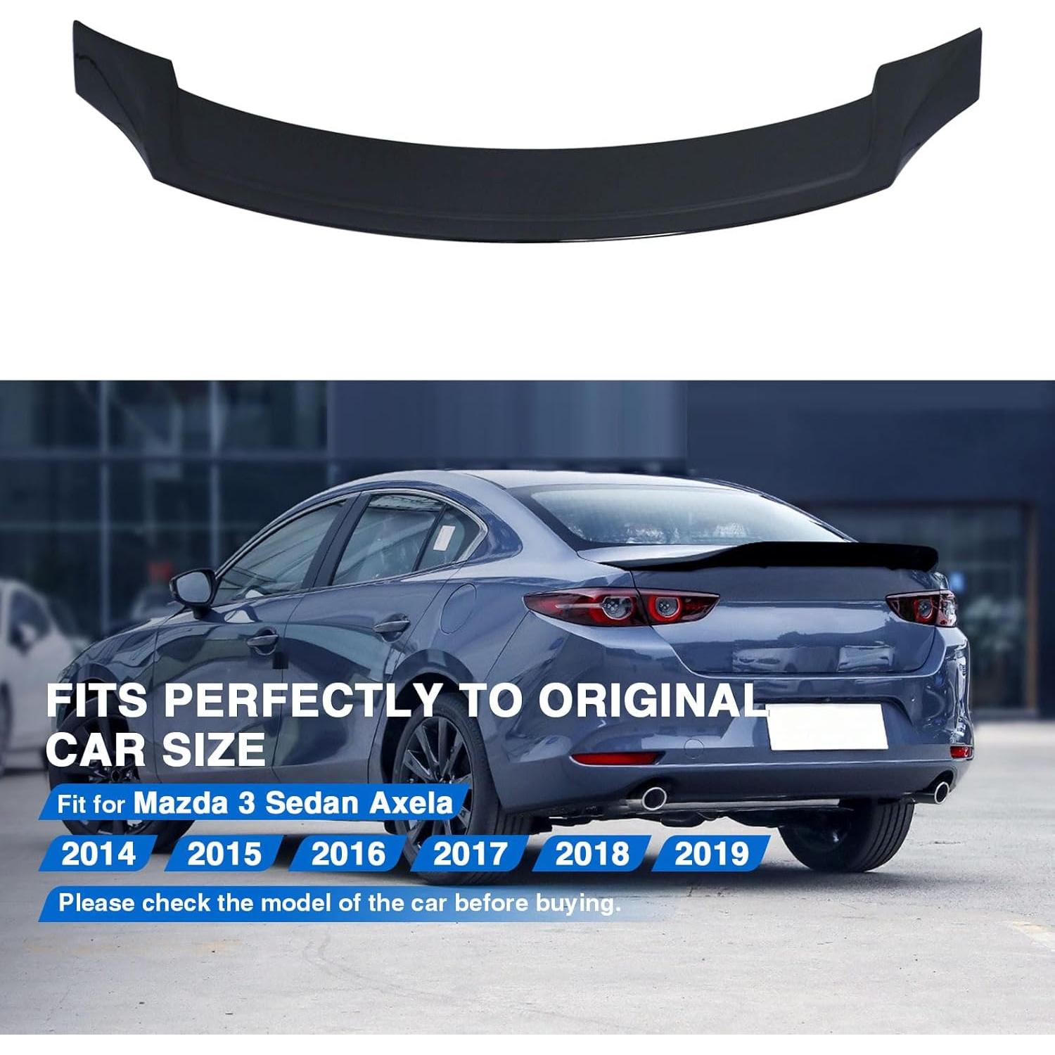 Alerón Trasero MotorFansClub para Mazda 3 Sedán 2014-2018 Negro