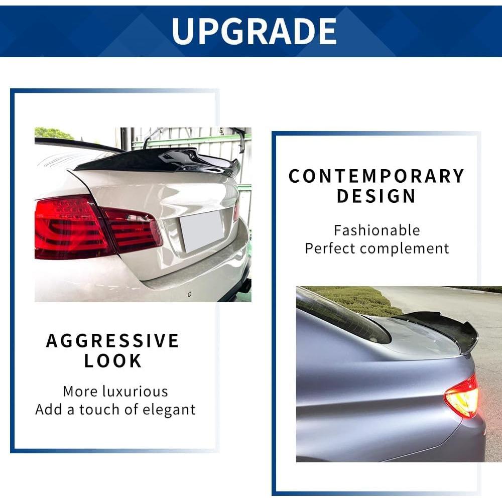 Spoiler Trasero Estilo PSM para BMW 5 Series F10 2010-2016 Negro Brillante