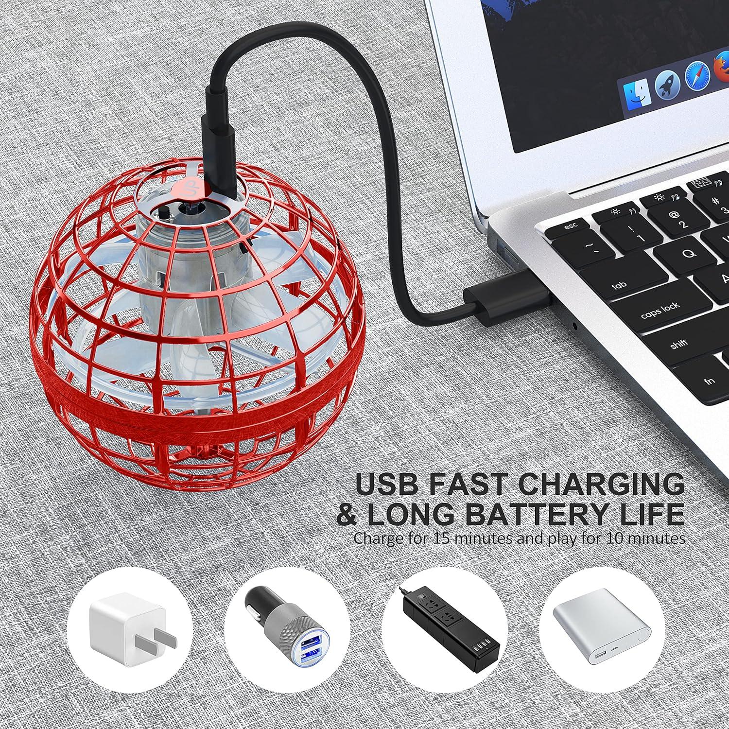 Dron Volador LEMATRIX Orb Rojo Mini Juguete 10 cm