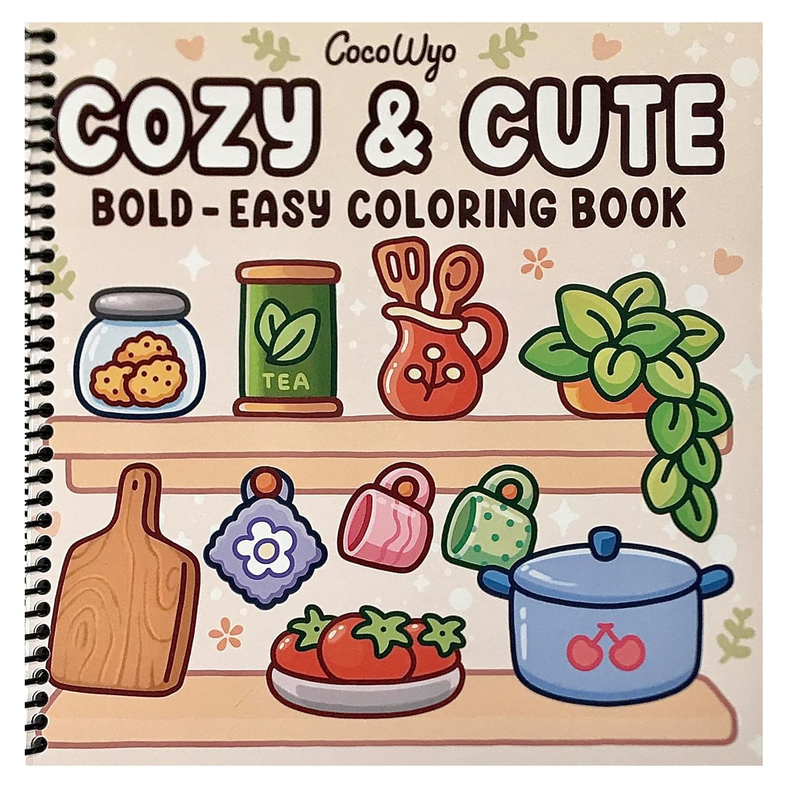 Libro para Colorear Adultos Hygge - 52 Páginas Bold y Fáciles