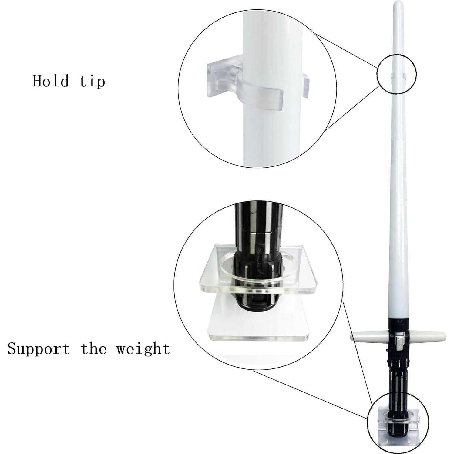 Soporte de pared para sable de luz claro YYST - Acrílico