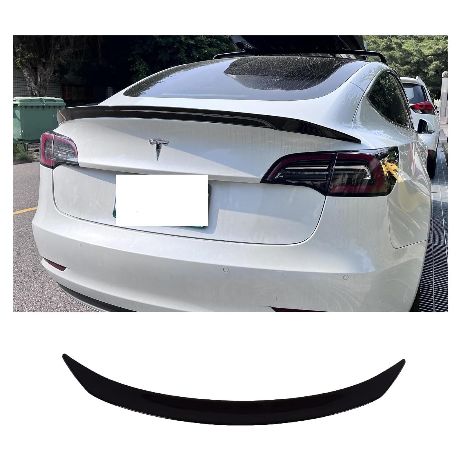 Alerón Trasero Tipo V Negro Brillante Optimal para Tesla Model 3 2017-2023