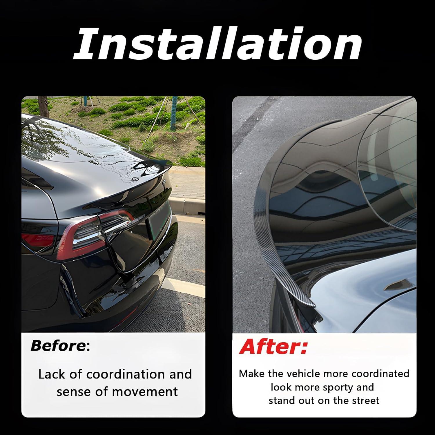 Alerón Trasero ABS para Tesla Model 3 2017-2025 Carbono Brillante