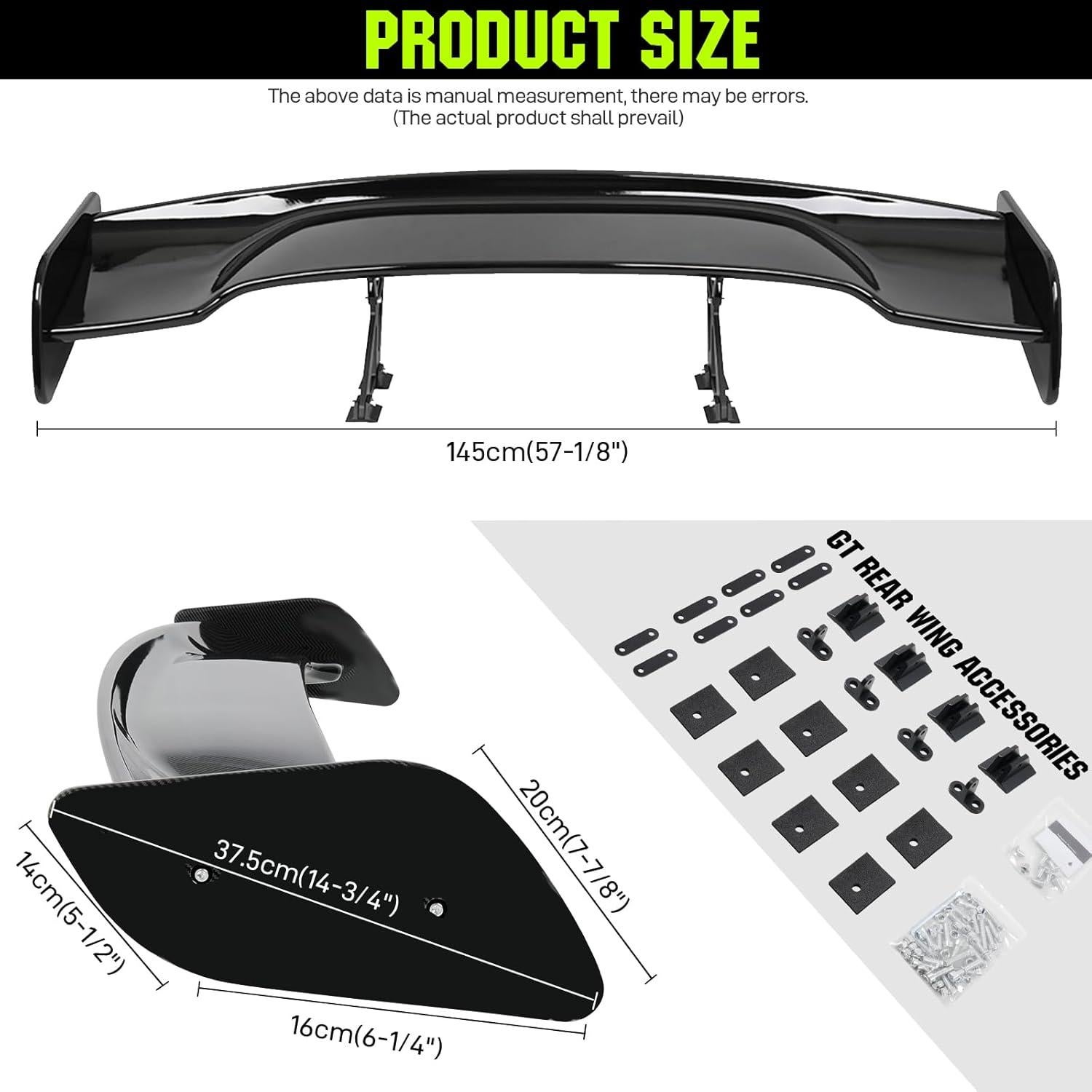 Spoiler Universal DREAMIZER 145 cm GT Negro para Autos