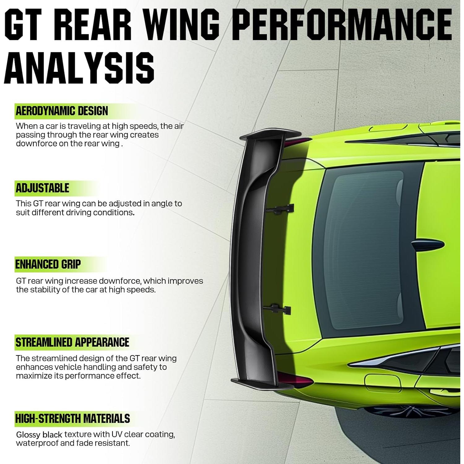 Spoiler Universal DREAMIZER 145 cm GT Negro para Autos