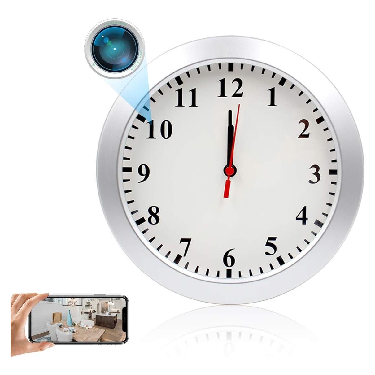 Reloj de Pared con Cámara Oculta LMGL 1080P WiFi Seguridad