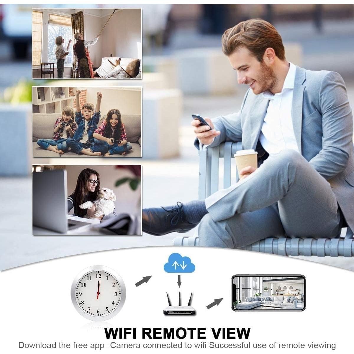 Reloj de Pared con Cámara Oculta LMGL 1080P WiFi Seguridad