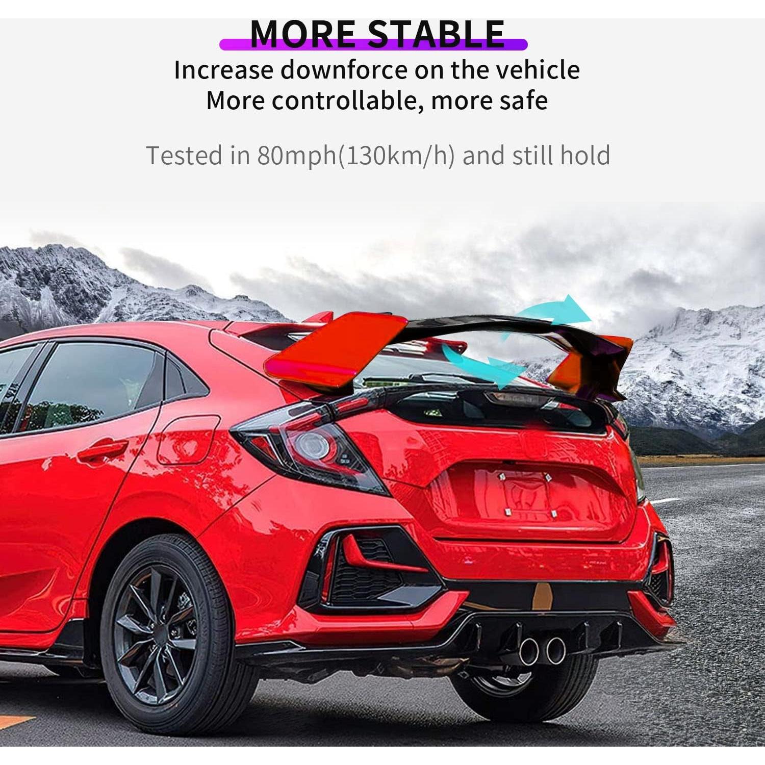 Spoiler Trasero Honda Civic Hatchback 2016-2021 Rojo ABS JDM