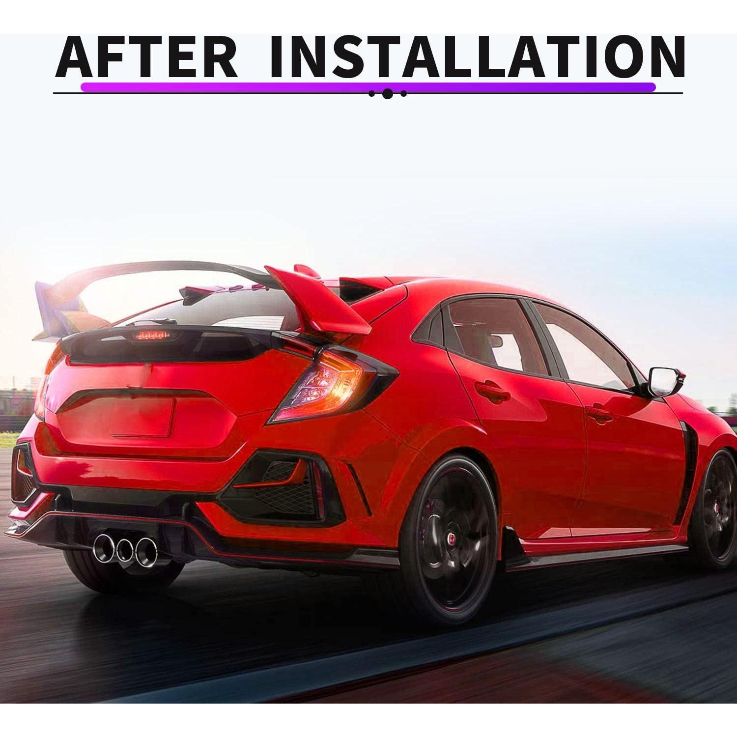 Spoiler Trasero Honda Civic Hatchback 2016-2021 Rojo ABS JDM