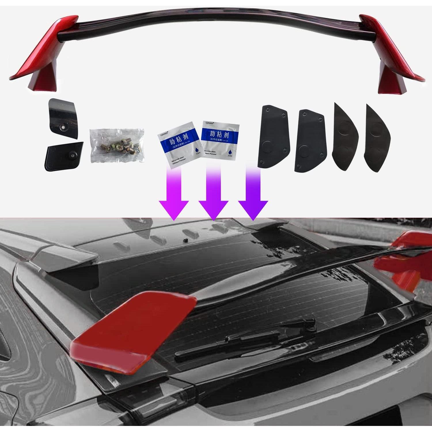 Spoiler Trasero Honda Civic Hatchback 2016-2021 Rojo ABS JDM