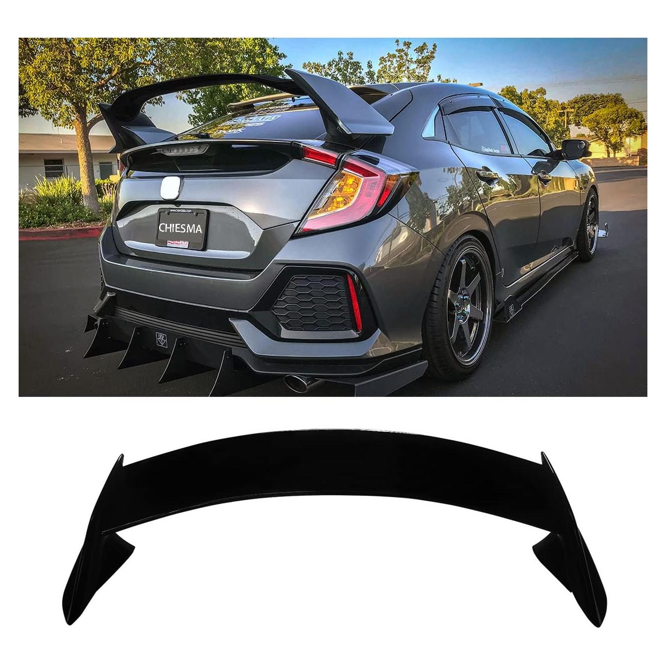 Spoiler Trasero CHIESMA para Honda Civic 2016-2021 Negro ABS