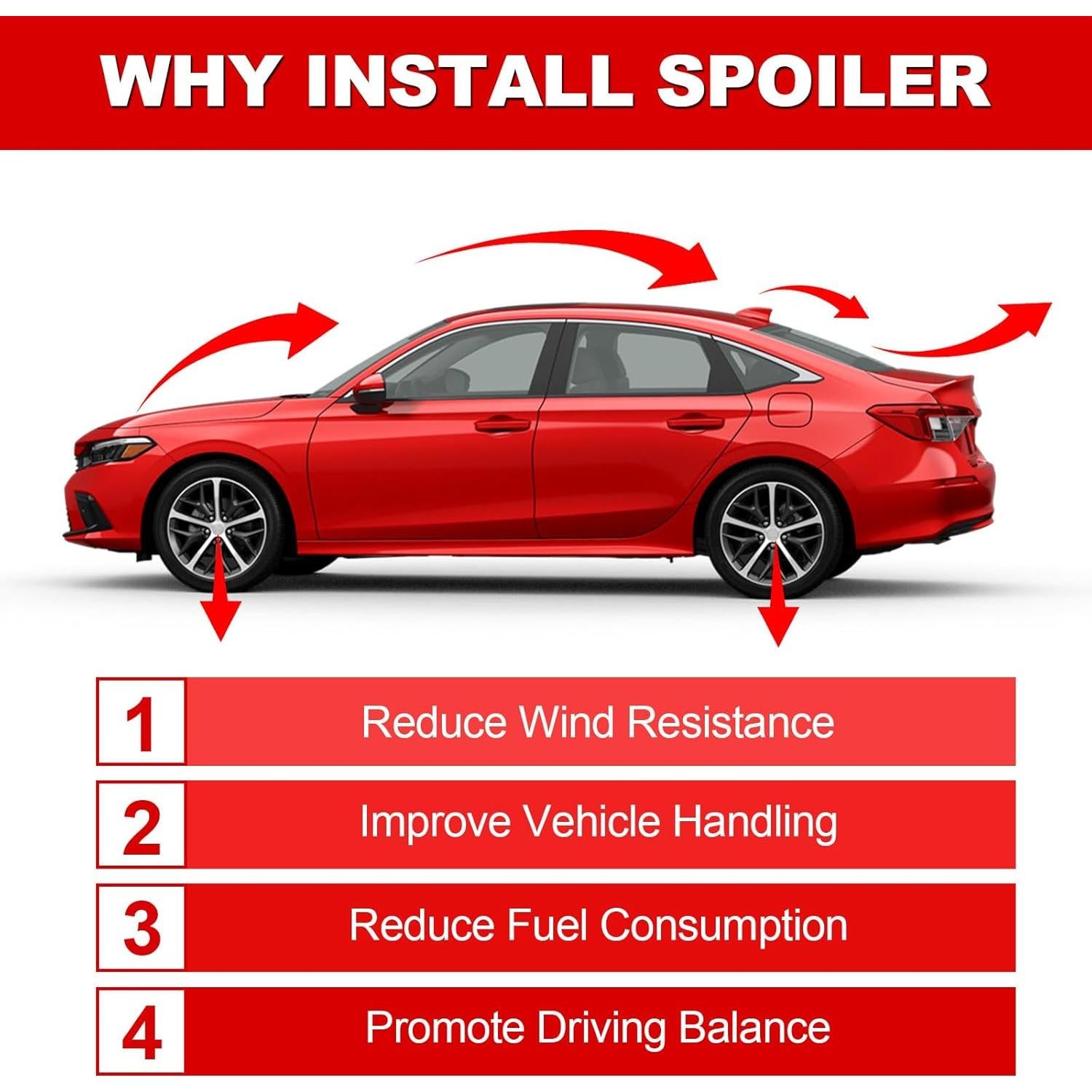 Alerón Trasero de Fibra de Carbono Fancemot para Honda Civic 2022-2025