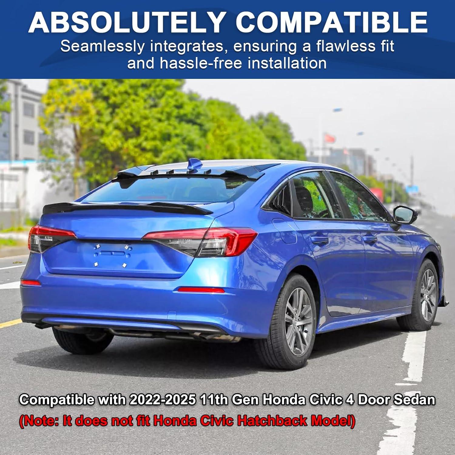 Spoiler Trasero BDBO para Honda Civic Sedán 2022-2025 Negro