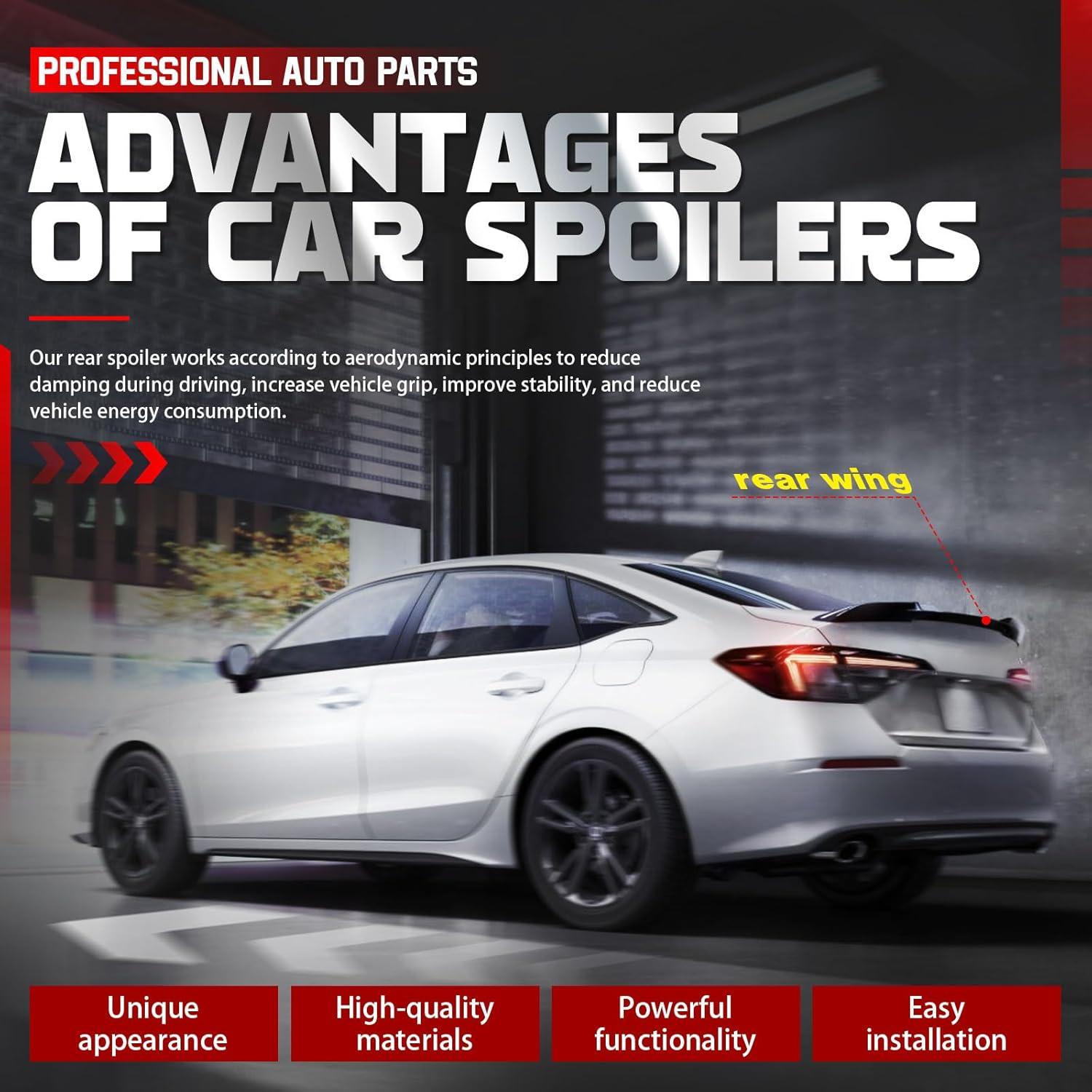 Alerón Trasero Honda Civic Sedán 11ª Gen 2022-2025 Negro