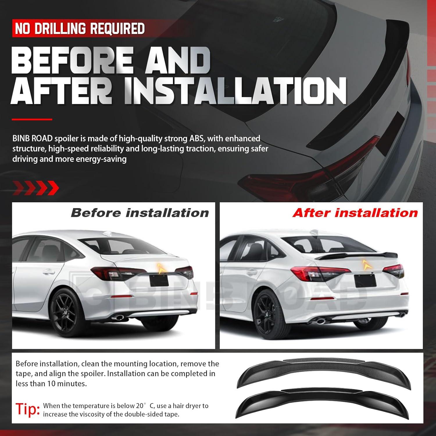 Alerón Trasero Honda Civic Sedán 11ª Gen 2022-2025 Negro