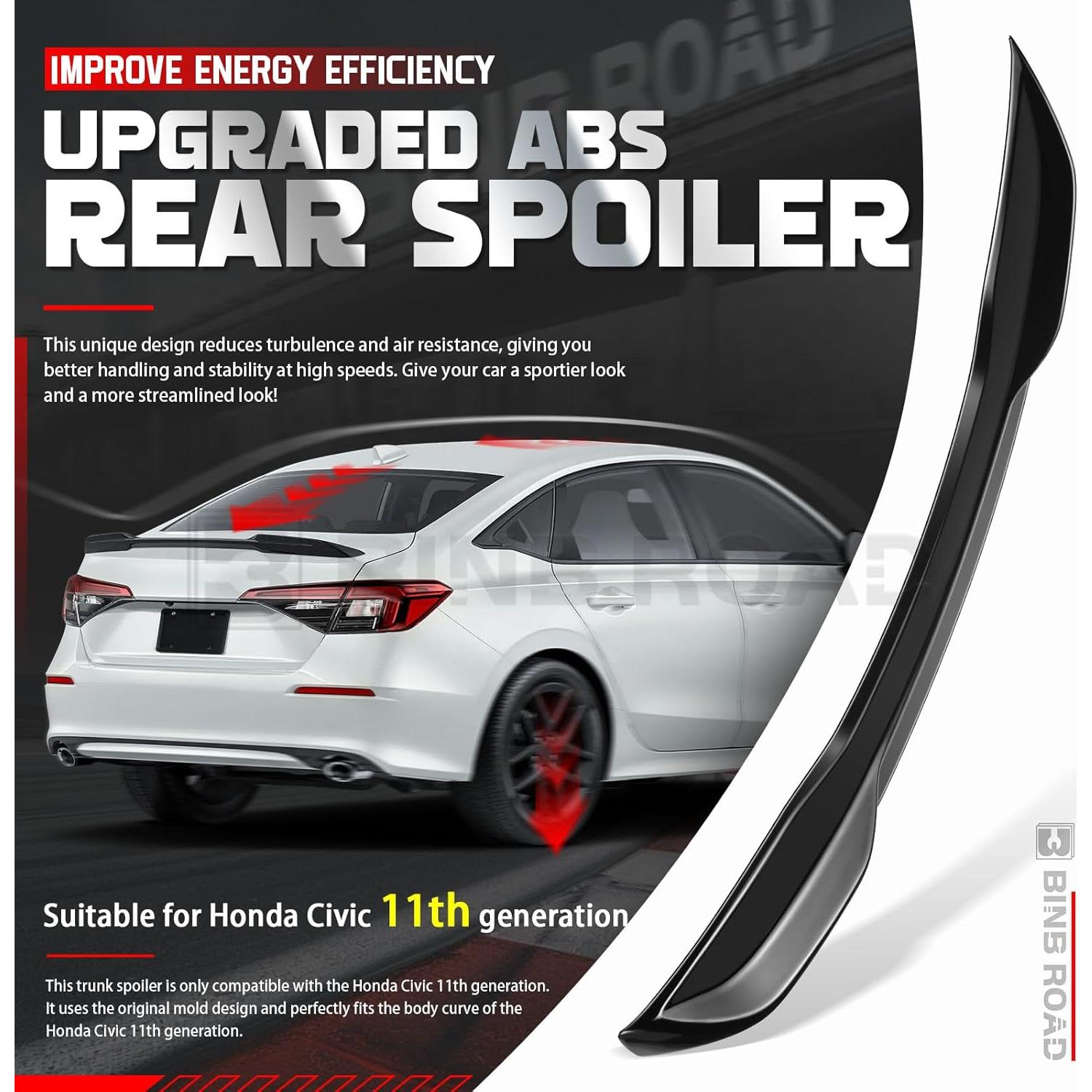 Alerón Trasero Honda Civic Sedán 11ª Gen 2022-2025 Negro