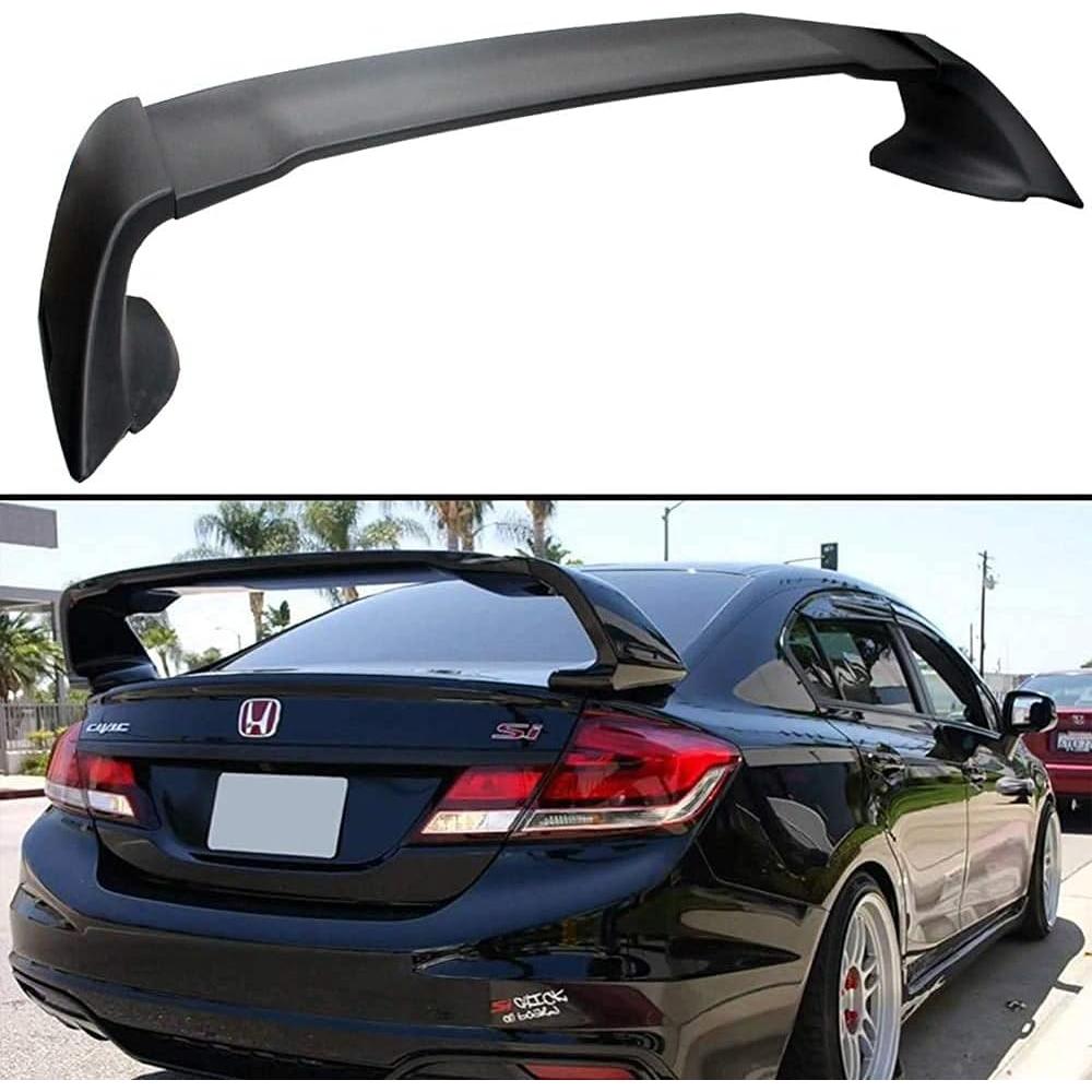 Alerón trasero Mugen RR negro sin pintar para Honda Civic 2012-2015