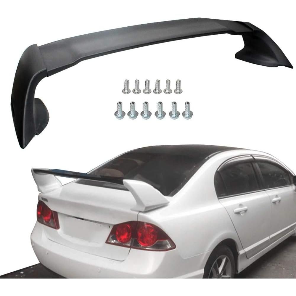 Alerón trasero Mugen RR negro sin pintar para Honda Civic 2012-2015
