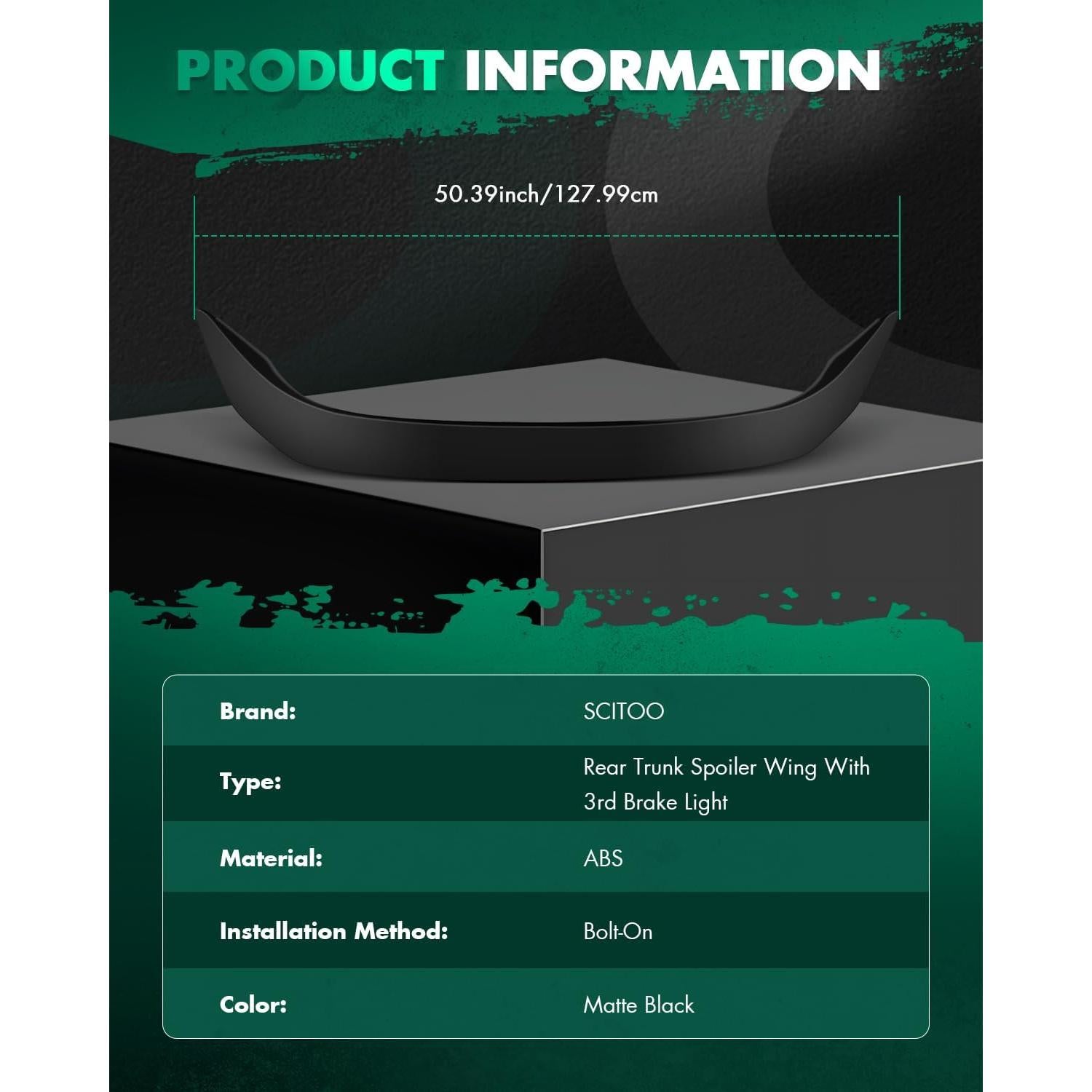 Alerón Trasero SCITOO para Honda Civic 2001-2005 128.7x11cm