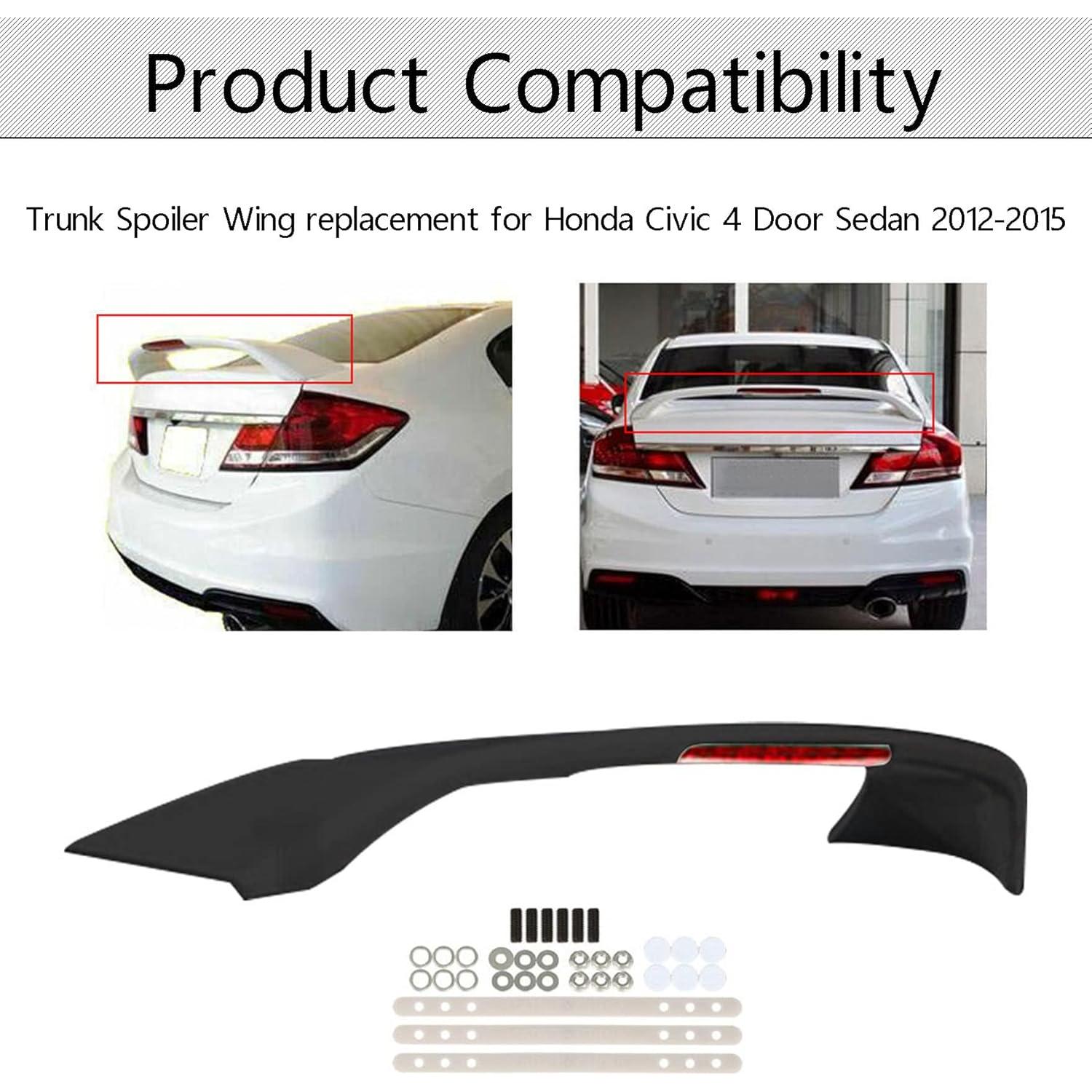 Aleta Trasera LED Honda Civic 4 Puertas 2012-2015 Negro Mate