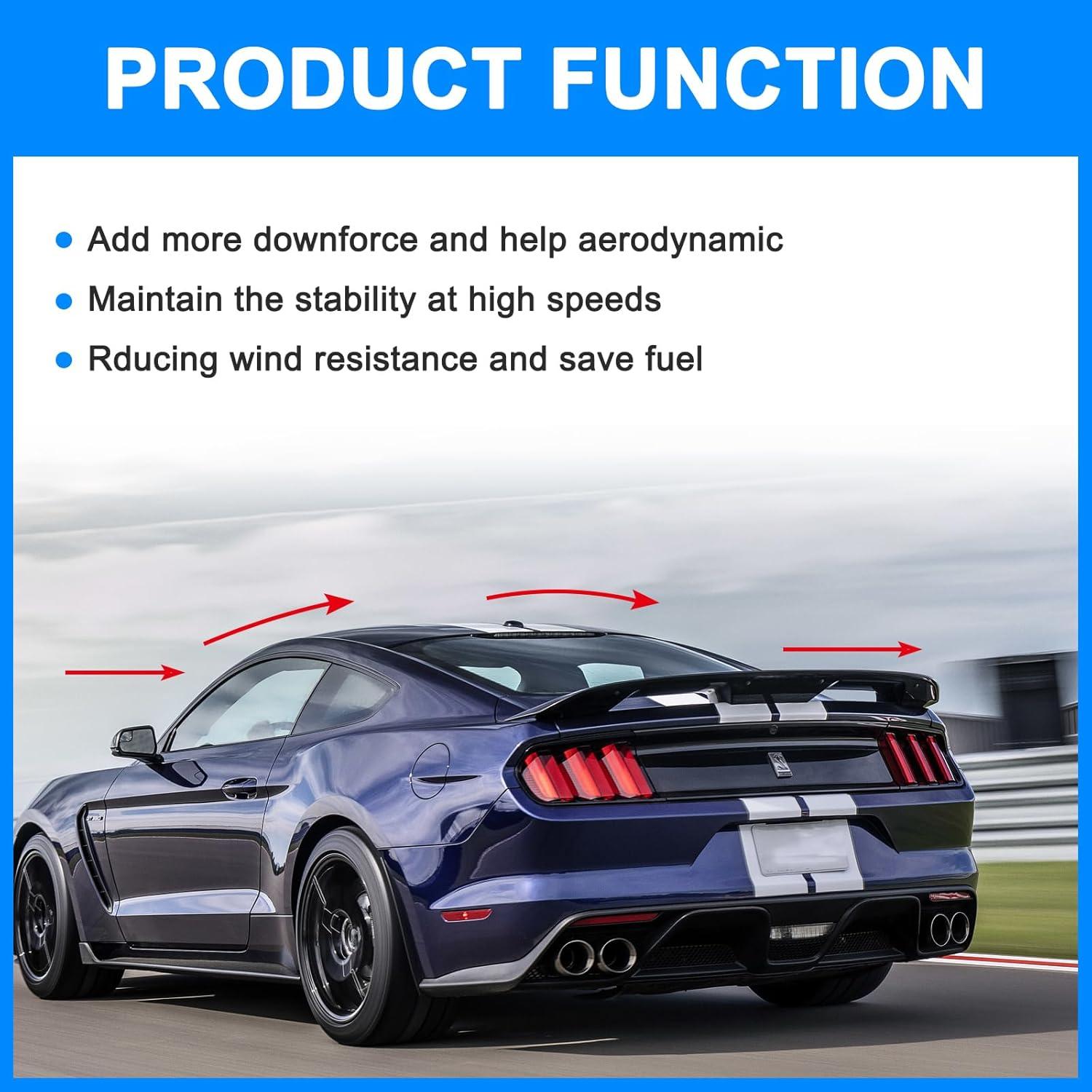 Alerón Trasero Ford Mustang 2015-2023 GT350 GT500 Negro