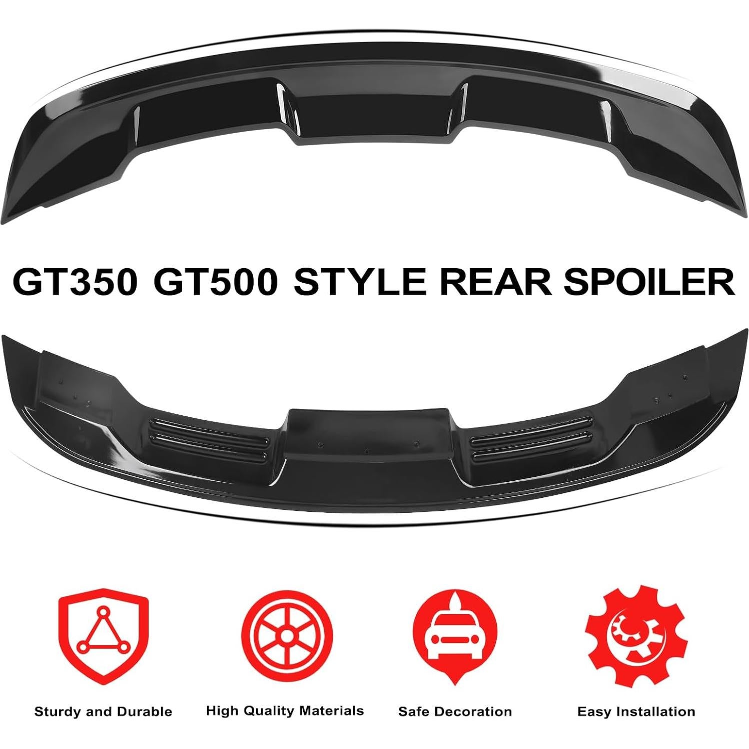 Spoiler Trasero Ford Mustang 2015-2023 ABS GT500 Negro Brillante