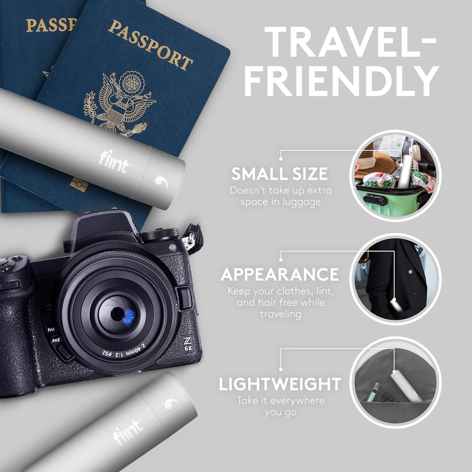 Rodillo Quitapelusas Mini Flint Blanco 30 Hojas Extra Adhesivas