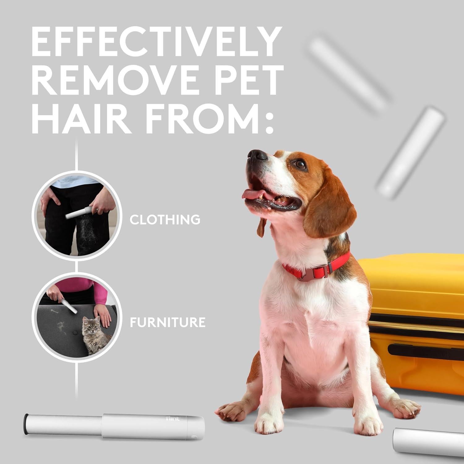 Rodillo Quitapelusas Mini Flint Blanco 30 Hojas Extra Adhesivas