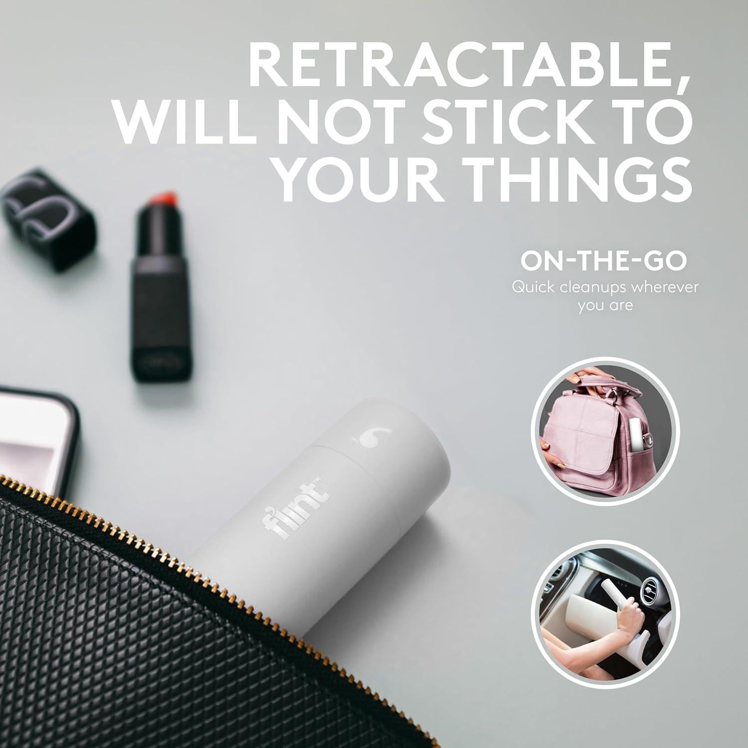 Rodillo Quitapelusas Mini Flint Blanco 30 Hojas Extra Adhesivas