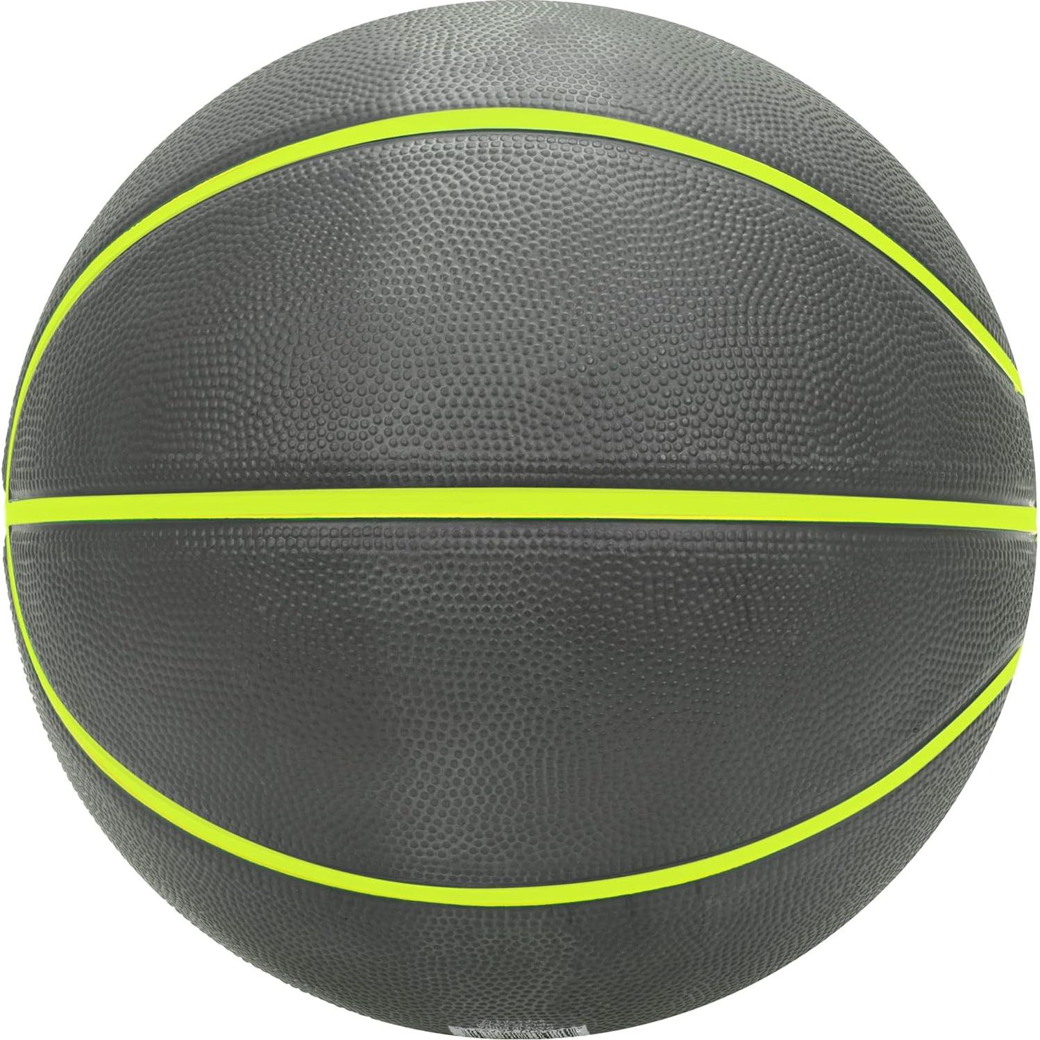 AND1 Xcelerate Rubber Basketball (Two-Tone Series)- Official Size 7 (29.5”) Streetball, Made for Indoor and Outdoor Basketball Games (Grey/Volt)