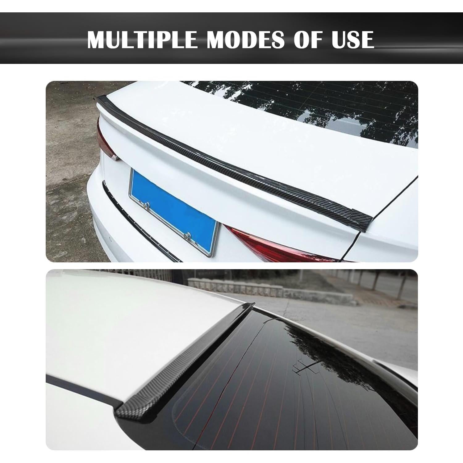 Spoiler Trasero Universal SSNNUU 1.5m Fibra de Carbono Autoadhesivo